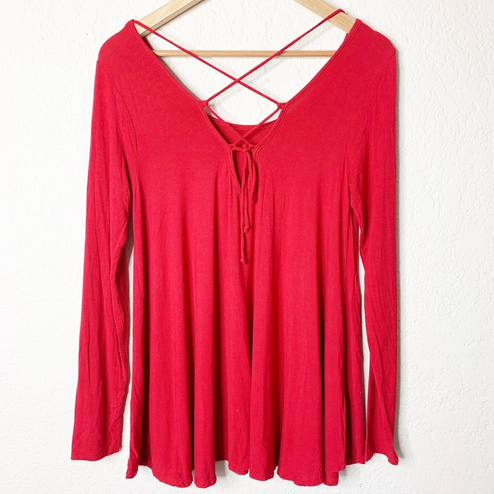 Daisies | Red Long Sleeve Blouse Small